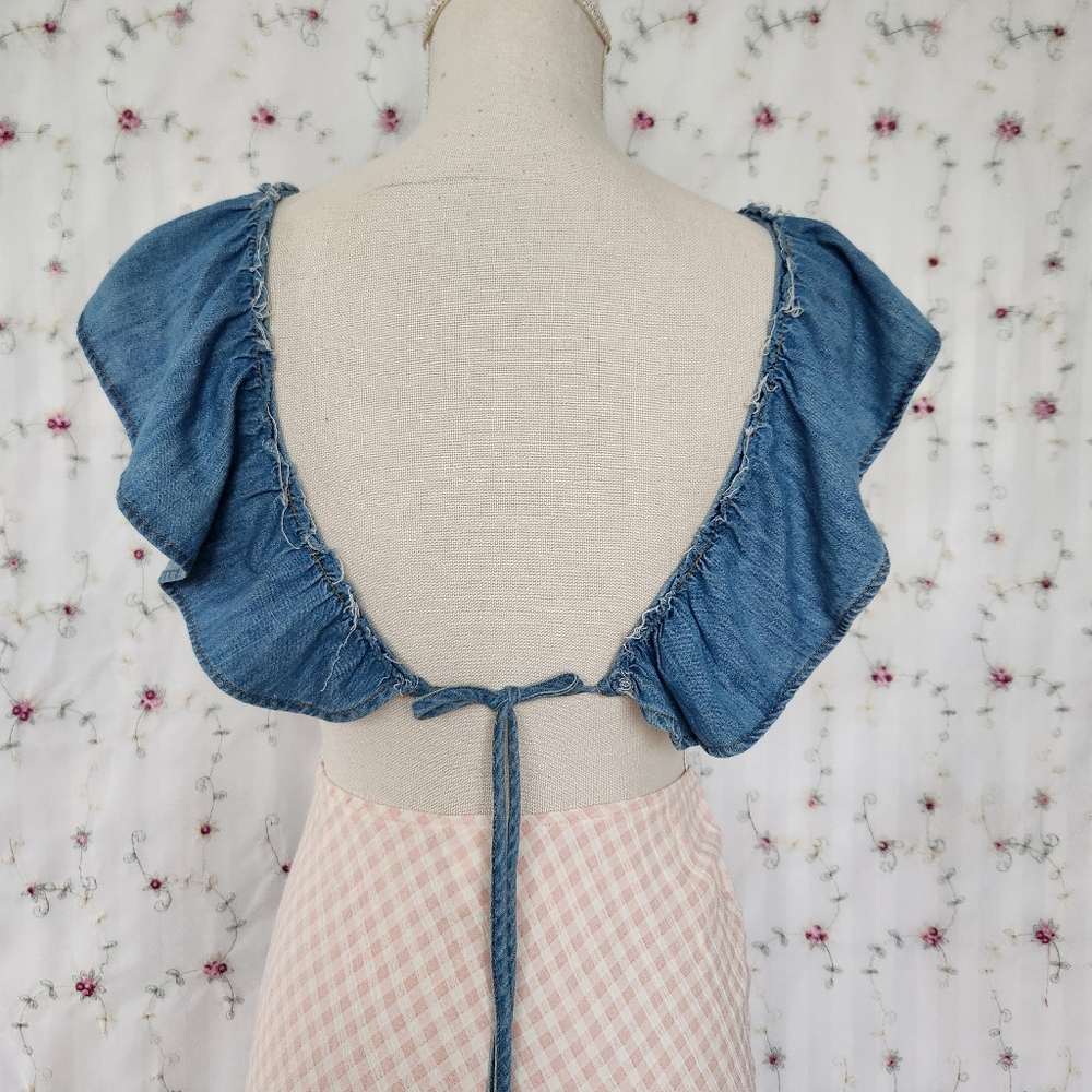 Zara Ruffled Denim Bralette - Picture 6 of 11